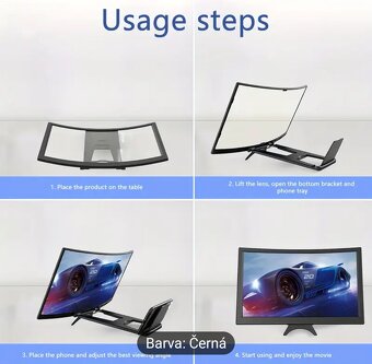 12" 3D zvětšovač zobrazení mobilních telefonů + 3D brýle - 4