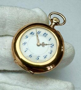 14K CELO ZLATÉ KAPESNÍ HODINKY IWC S ETUI S ŘETÍZKEM - 4