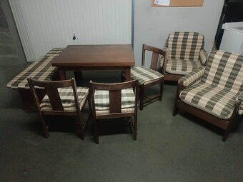 S DOVOZEM jídelní set. Rohová lavice, tři židle a stůl - 4