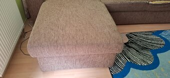 Rohový gauč – rozkládací, s úložným prostorem a opěrkami - 4