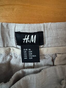 Lněné kraťasy H&M velikost S + šedé zdarma - 4