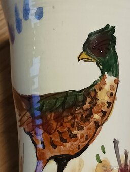 FAJÁNS RUČNĚ MALOVANÁ VÁZA MB SOLOGNE FRANCIE - 4