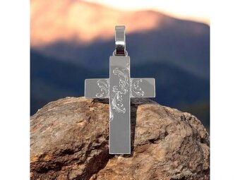 Přívěsek kříž stříbrný - 4