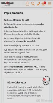 Puškohled Umarex 4x32, nový. - 4