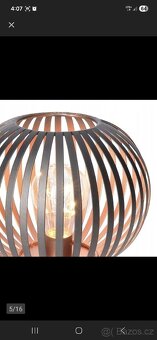 Kovová Kulatá led lampička 19cm barva měď - 4