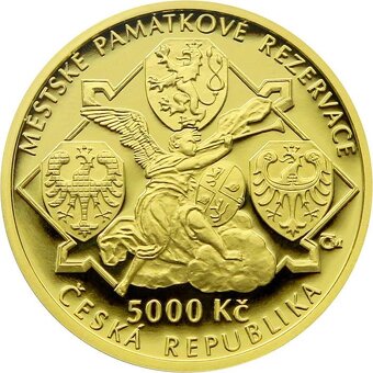 SADA ZLATÝCH MINCÍ ČNB 5.000,- Kč CHEB + JIHLAVA PROOF - 4