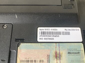 Acer aspire 1810 TZ - na opravu, na díly - 4