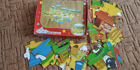 Puzzle velké, dřevěné, skládačka, hodiny, dětský doktor - 4