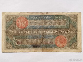 Rozsévač 50 kčs 1922 Vzácná bankovka - 4