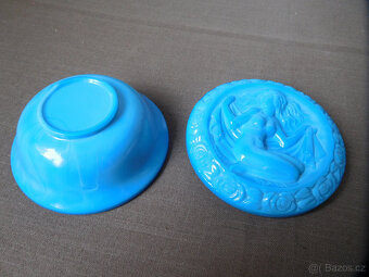 DÓZA - MODRÁ - MALACHIT - JADE SKLO - 4