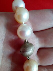 perlová šňůra,zlatá Davidova hvězda,vintage kříž zlato+akvam - 4