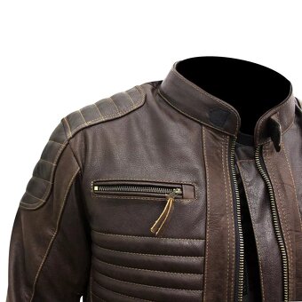 Moto Pánska Kožená Bunda 2v1 V Hneda Velk.Lko Pozri Inzeraty - 4