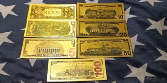 Kompletní sbírka pozlacených USA dolarů. RARE - 4