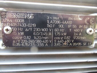 SIEMENS-patkový elektromotor 400V.1,5kw-1420ot.min. - 4