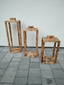 dřevěné lampiony - sada - 4