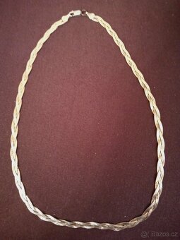 Stříbrný zlacený náhrdelník cop - 4