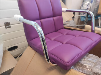 Barové židle fialové 2 ks nové - 4