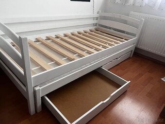 Bílá rozkládací postel s úložným prostorem 90 x 200 cm - 4