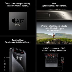 Apple iPhone 15 Pro Max 256GB - bíle titanový - 4