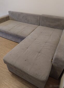 Pohovka rohová šedá rozkládací - 4