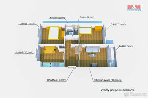 Pronájem bytu 3+1, 75 m², Bezvěrov - 4