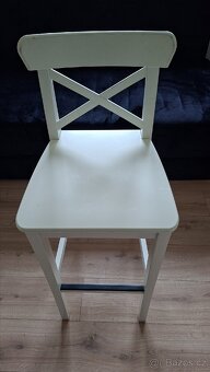 Barová židle bílá - 4