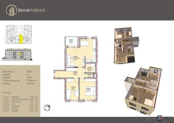 Prodej bytu 3+kk s lodžii a předzahrádkou, 75,12 m2, Mírová, - 4