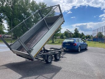 Bržděný , elektrický, třístranný sklápěč s klecí, 3000 kg - 4
