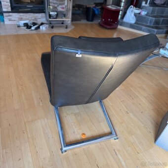 Luxusní relax polohovací křeslo KOINOR – pravá kůže, nové - 4