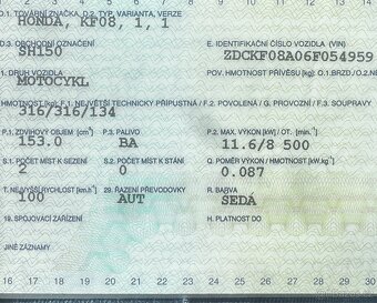 Skútr Honda SH150 včetně kufru a helmy - 4