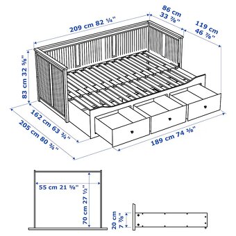 Postel Ikea Hemnes a 2x matrace - 4