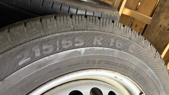 Prodám sadu kol se zátěžovými pneu R16 C - dodávka VW, 5x120 - 4