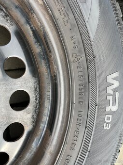 4x plechové disky 5x114 R16, zimní pneu 70% - 4