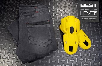 4SR Pánské kevlarové moto jeansy CLUB SPORT grey - 4