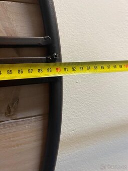 Hodiny dřevo kov, průměr 90 cm - 4