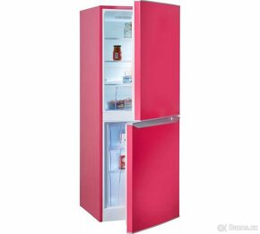 Atypická kombinovaná lednice v růžové, 142cm - 4