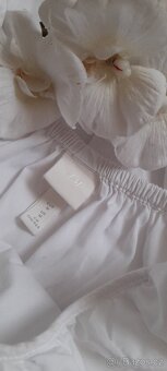 H&M bílé bavlněné letní dlouhé šaty - 4