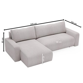 Šedá pohovka do L s úložným prostorem - 4