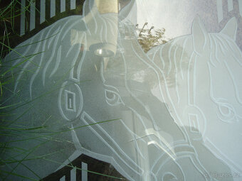 Skleněná výplň do dveří - motiv koně - 4