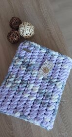 Deka pro miminko Alize Puffy- Fialkovo-šedo-bílá-Skladem - 4