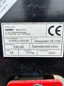 Vertikální štípačka za traktor, tlak 19t - 4