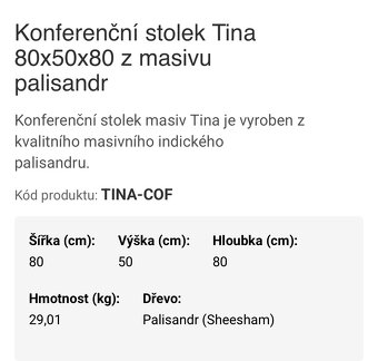 Indický nábytek - konferenční stolek - 4