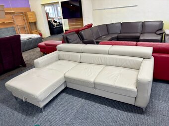 Sedací souprava rohová - rozkládací - kůže - NEPOUŽITÉ - 4