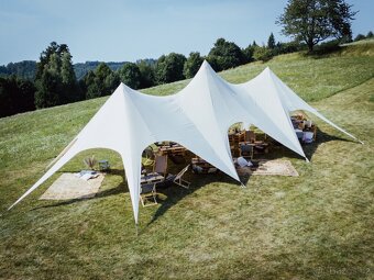 Napínací party stan 20x10m krémový - 4