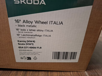Nové orig. alu disky Škoda Scala, Kamiq 6,0J x16 5x100 black - 4