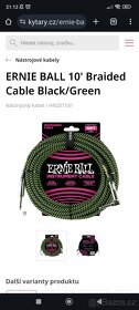 ERNIE BALL 10' Braided Cable Black/Green - 4