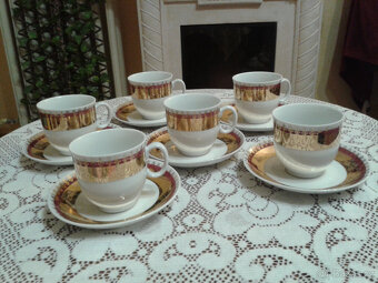 zlacené porcelánové hrnky 6 ks - 4
