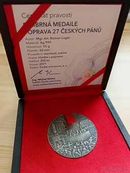 Stříbrná medaile poprava 27 Českých Pánů jen 200ks - 4
