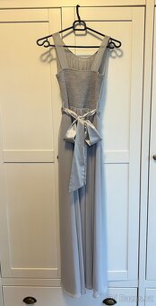 Šedé/stříbrné plesové šaty vel. XS - 4