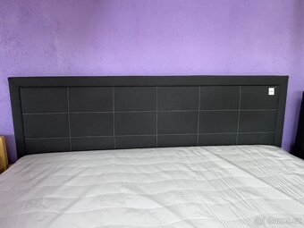 Čalouněná manželská postel s matrací - NEPOUŽITÁ - 4
